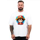 Camiseta Oversized Masculina Estampada One Piece Moda Larga Estilo Relax Confortável Algodão Fio Penteado