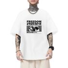 Camiseta Oversized Masculina Freedom Camisa Estilo Streetwear Confortável Leve e Macia