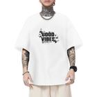 Camiseta Oversized Masculina Good Vibes Estilo Streetwear Confortável Leve e Macia