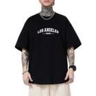 Camiseta Oversized Masculina Los Angeles Camisa Estilo Streetwear Confortável Leve e Macia