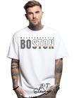 Camiseta Oversized Personalizada Estampa Boston Masculina Algodão Estampada Gola Careca Ref 03