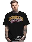 Camiseta Oversized Personalizada Estampa Brooklyn Masculina Algodão Estampada Gola Careca Ref 02