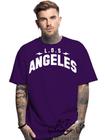 Camiseta Oversized Personalizada Estampa Los Angeles Masculina Algodão Estampada Gola Careca Ref 01