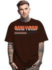 Camiseta Oversized Personalizada Estampa New York Masculina Algodão Estampada Gola Careca Ref 01