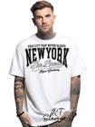 Camiseta Oversized Personalizada Estampa New York Masculina Algodão Estampada Gola Careca Ref 02