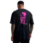 Camiseta Oversized Preta Make Art Not War Rosa