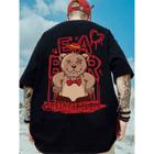 Camiseta Oversized Urso Tshirt Club Tendência Moda Coreana