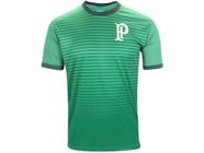 Camiseta Palmeiras Stripes Palestra Masculino - Manga Curta Verde e Verde Escuro