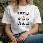 Camiseta Panda Humor Feminino, Mulher, Semana, Tshirt, Bichinho, Puro Algodão