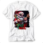 Camiseta papai noel rock roll blusa feliz natal