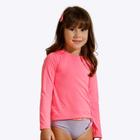 Camiseta Para Nadar Manga Longa Lycra UV50+ Infantil Feminina Poah Noah 52943