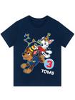 Camiseta Paw Patrol Birthday Boy azul tamanho 3 'I Am 4' de algodão