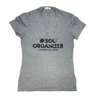 Camiseta Personal Organizer Baby Look Cinza com Preto Tam GG