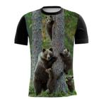 Camiseta Personalizada Animal Selva Urso Árvore Bebês 1