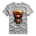 Camiseta Personalizada Bear Urso Jaqueta Colar e Óculos