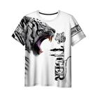 Camiseta Personalizada Leão 3D - Tamanho Grande - Manga Curta