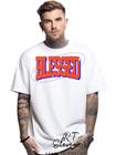 Camiseta Personalizada Oversized Estampa Blessed Masculina Algodão Estampada Gola Careca Ref 01