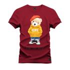 Camiseta Plus Size Agodão T-Shirt Unissex Premium Macia Estampada Urso Hope