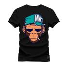 Camiseta Plus Size Algodão 30.1 Premium Estampada Monkey MNK