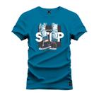 Camiseta Plus Size Algodão 30.1 Premium Estampada Never Stop