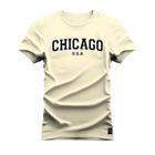 Camiseta Plus Size Algodão Premium T-Shirt Chicago USA