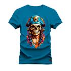 Camiseta Plus Size Algodão Premium T-Shirt Pirata Fantasma