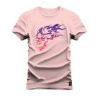 Camiseta Plus Size Algodão T-Shirt Estampa Caveira fire