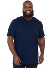 Camiseta Plus Size Anistia Masculina Gola V Algodão Marinho