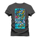 Camiseta Plus Size Confortável Premium Estampada Dragon Blue