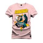 Camiseta Plus Size Estampada Algodão Premium Confortável Banana Social