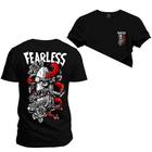 Camiseta Plus Size Estampada Algodão Premium Confortável FearLess Frente Costas