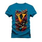 Camiseta Plus Size Estampada Algodão Premium Confortável V struments