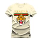 Camiseta Plus Size Estampada Premium Algodão Nexstar Tigre