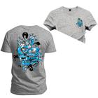 Camiseta Plus Size Estampada Premium Algodão Spray Blue Frente Costas