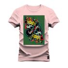 Camiseta Plus Size Estampada Unissex Macia Confortável Premium Caveira Baralho