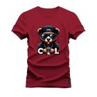 Camiseta Plus Size Forma Grande Confortável Estampa Dtf Premium Cool Bear