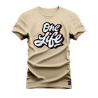 Camiseta Plus Size Forma Grande Confortável Estampa Dtf Premium One Life