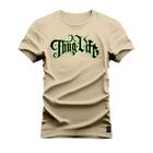 Camiseta Plus Size Forma Grande Gola Redonda Estampa Dtf Premium Thug Life