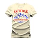 Camiseta Plus Size Forma Grande T-Shirt Estampa Dtf Premium Explorer