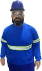 Camiseta Plus Size Manga Longa RESISTENTE com Faixa Refletivo Malha Fria Uniforme Profissional Sinalização Eletricista Construção