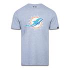 CAMISETA PLUS SIZE MIAMI DOLPHINS NFL PRETO MESCLA CINZA New Era