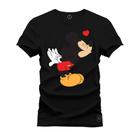 Camiseta Plus Size Premium Estampada Mickey Beijinho