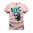 Camiseta Plus Size Premium Estampada Nyc Liberts Run