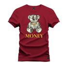 Camiseta Plus Size Premium Estampada Urso Money