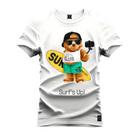 Camiseta Plus Size Premium Estampada Urso Surf