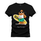 Camiseta Plus Size Premium Estampada Urso Surf