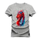 Camiseta Plus Size T-Shirt Algodão Premium 30.1 Dragon Style