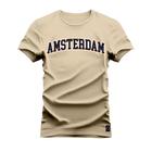 Camiseta Plus Size T-Shirt Algodão Premium Estampada Amsterdam