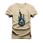 Camiseta Plus Size T-Shirt Algodão Premium Estampada Nyc Street