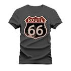 Camiseta Plus Size T-Shirt Algodão Premium Estampada Route Placa